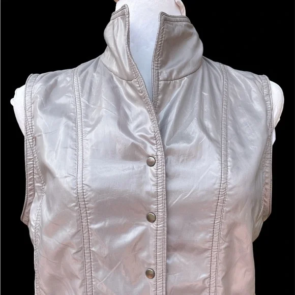 Japanese Brand Rue de Bac Vest Silver Grey Metallic - Picture 4 of 14